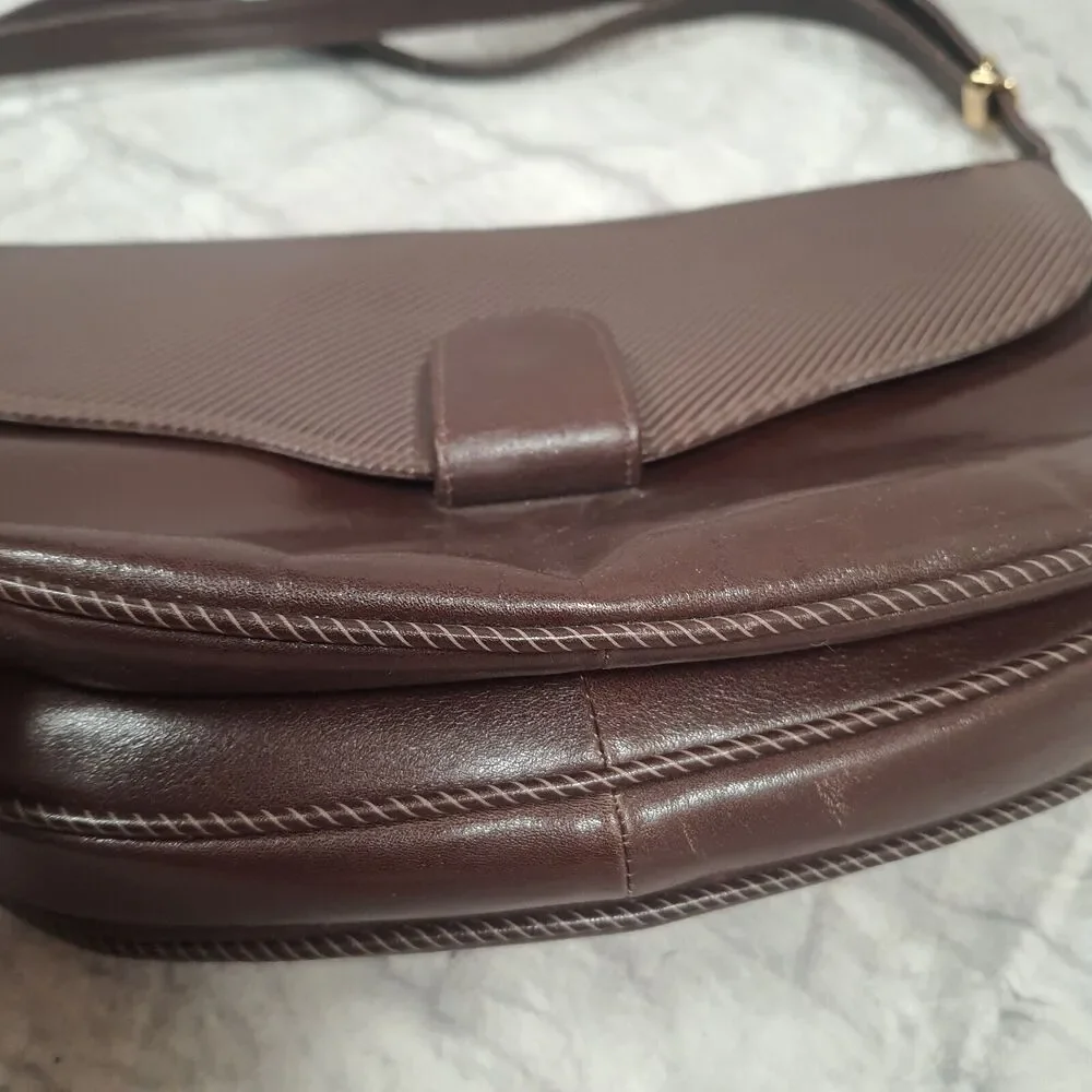 Vintage 1960s Brunettini Purse Leather Shoulder Bag Italian Designer Roma - Picture 2 of 13